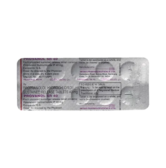 provanol sr 40mg tablet 10's